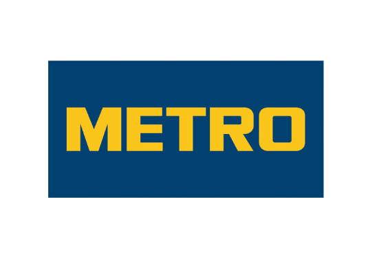Logo von METRO, Vertragspartner der Firmengruppe Freund für Außenwerbung